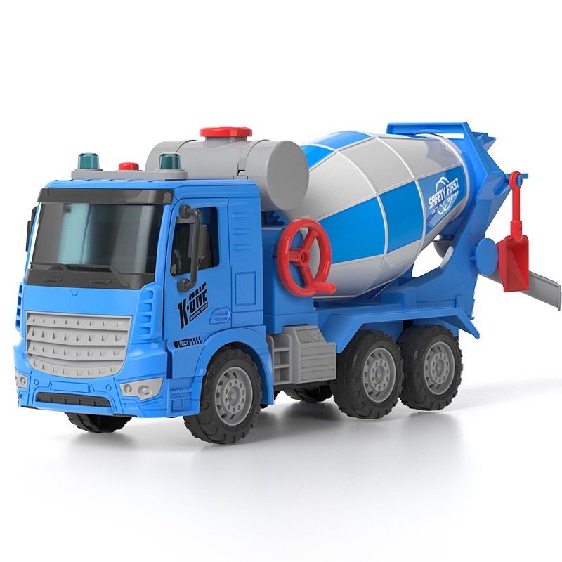 Đồ chơi xe trộn bê tông KAVY có nhạc và đèn, quay được vòng kèm hạt đậu, 2 hình người, thùng rác