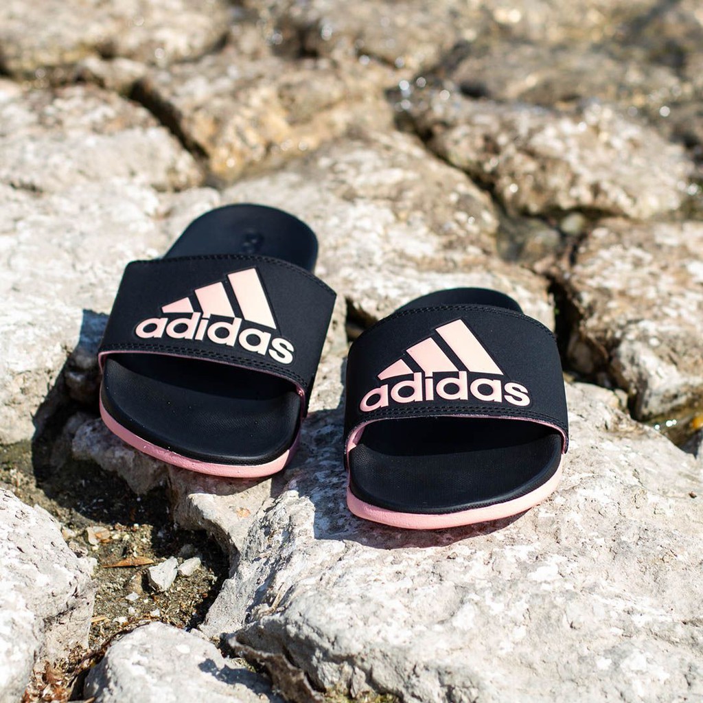 Dép Quai Ngang Adidas Chính Hãng FREESHIPAdidas Adilette Comfort Slides Black Pink- Dép Adidas Nữ Auth- Simple Sneaker