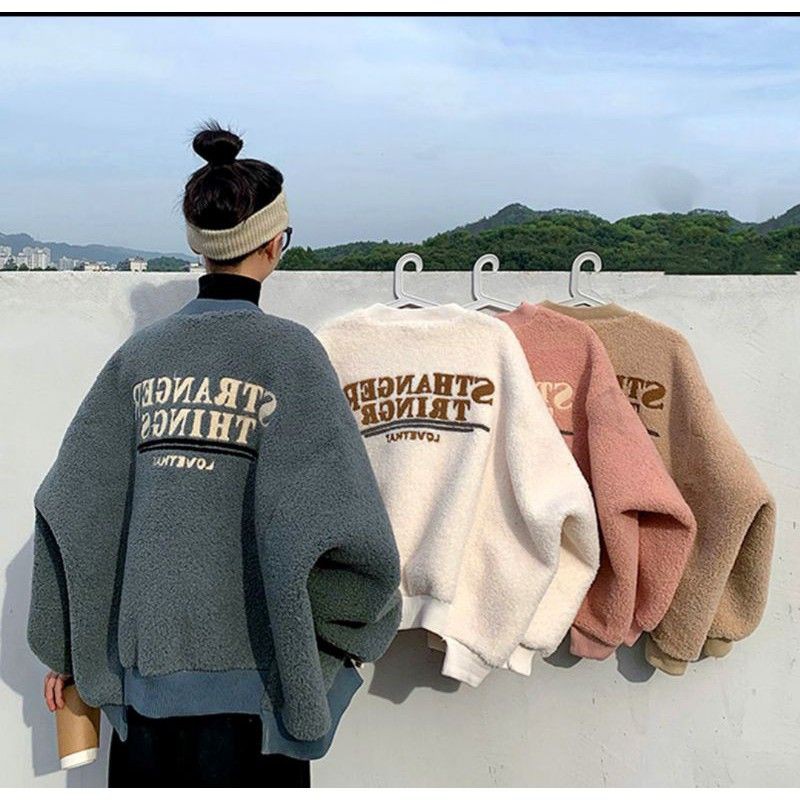 (order) ÁO KHOÁC BOMBER LÔNG CỤT THÊU CHỮ 4 MÀU HÀNQUẢNG CHÂU - Quảng Châu