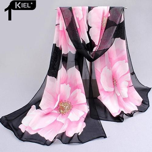 Khăn Choàng Chiffon Dài In Hoa Thời Trang Nữ Tính