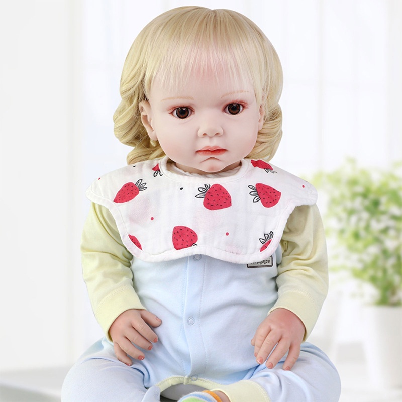 Yếm Ăn Bốn Lớp Bằng Vải Mỏng Xoay 360 Độ Dành Cho Bé Sơ Sinh