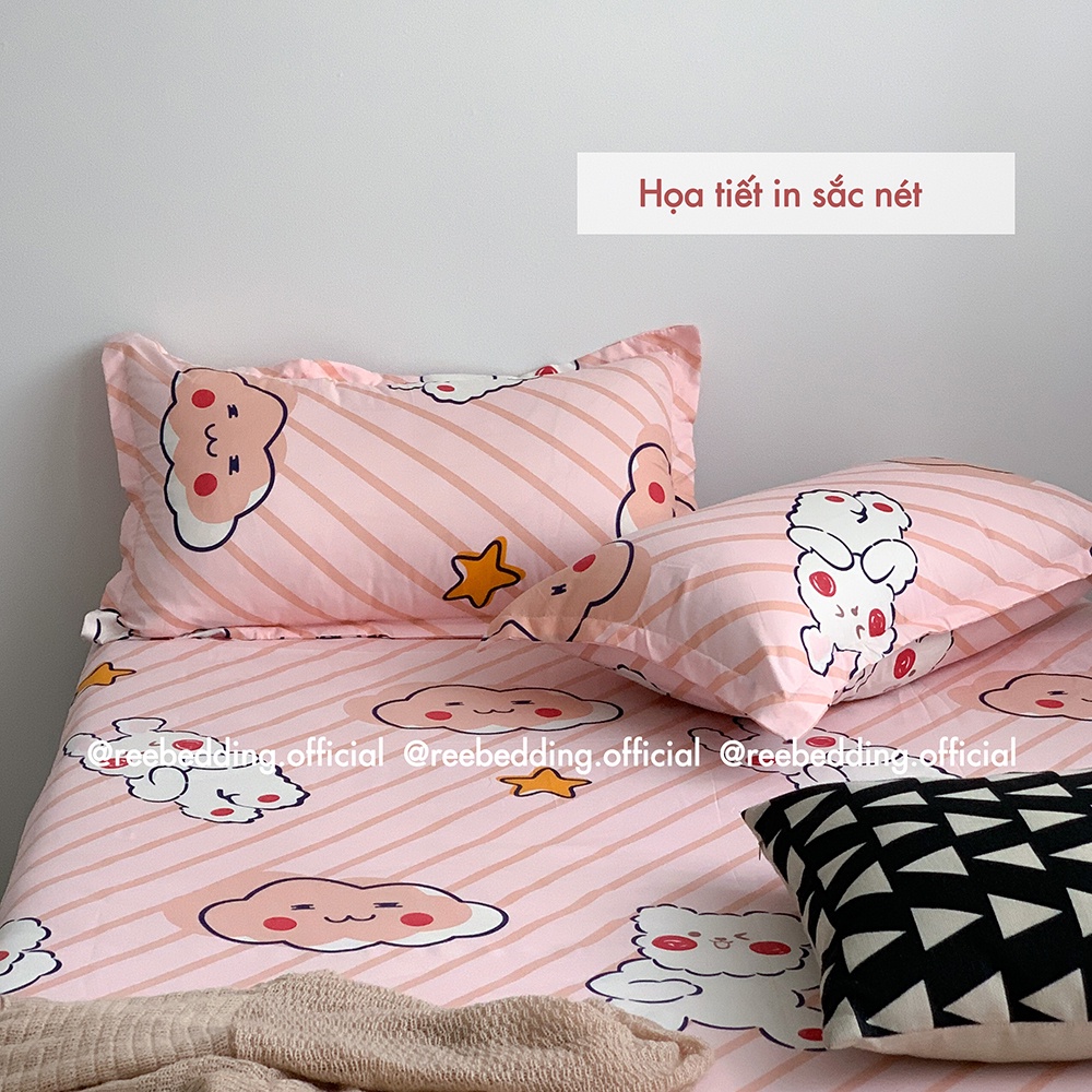 Bộ ga giường và vỏ gối REE Bedding PLC146 chất Poly cotton đủ size nệm 1m2, 1m4, 1m6, 1m8
