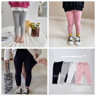 Sét 4 quần legging dài cotton xuất dư bé gái