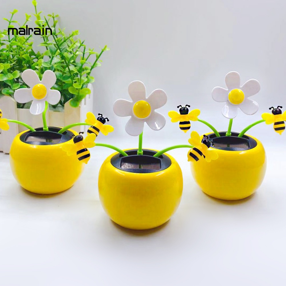 Chậu hoa nhựa dùng năng lượng mặt trời trang trí xe ô tô sáng tạo