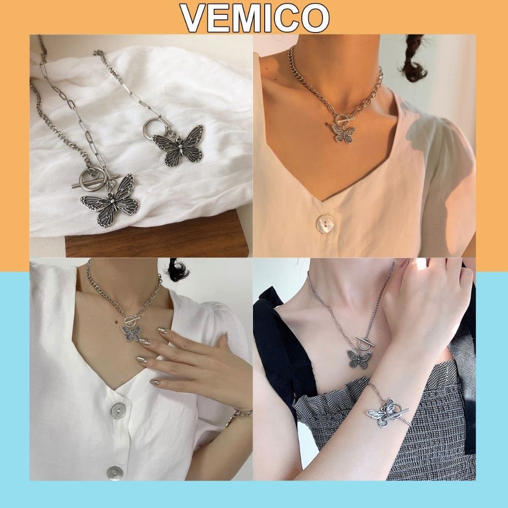 Dây chuyền vòng tay Vemico mặt hình hồ điệp xinh xắn PK13