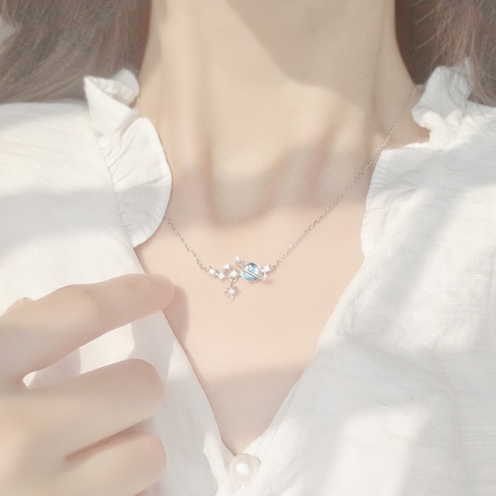 Dây chuyền nữ bạc 925 thiết kế hình trăng sao tinh tế đến từng chi tiết BAG U DCTRANGSAO35