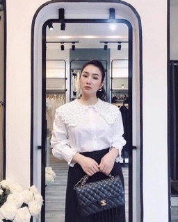 Áo sơ mi phối cổ ren