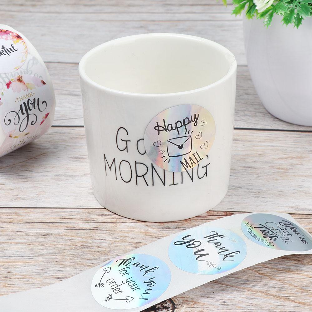 CHOOKEY Nhãn Dán Trang Trí Quà Tặng In Chữ Thank You Độc Đáo DIY