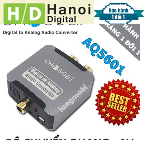 Bộ Chuyển Đổi Âm Thanh Quang Digital to Analog AV Choseal Tặng Kèm Dây Quang 4.0 - Hàng Chính Hãng