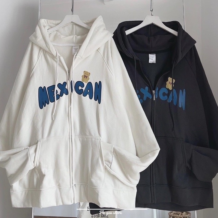 Áo Khoác Nỉ Bông MEXICAN Hoodie Zip form rộng Unisex Nam Nữ (Ảnh Thật/Có Sẵn)