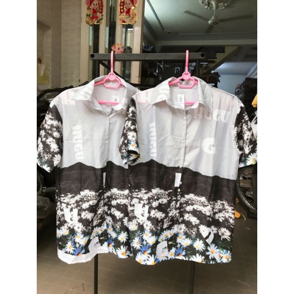 Áo Sơ Mi Tay Ngắn Unisex Cổ Bẻ Phông Cách Hàn Quốc Freesize