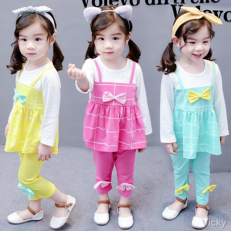 🌈Thời Trang Trẻ Em🌈Bé gái 2021 Xuân và Thu Mới 0-5 tuổi Trẻ em 3 Bộ đồ trẻ em 4 Váy công chúa 2 Tuổi 6 đến Thủy triều