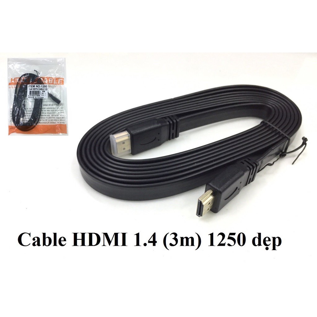 Cáp HDMI 1.4 dây dẹp loại rẻ từ 1.5m đến 20m , 1.5m 214, 3m 1250 , 5m 1242 , 10m 1244