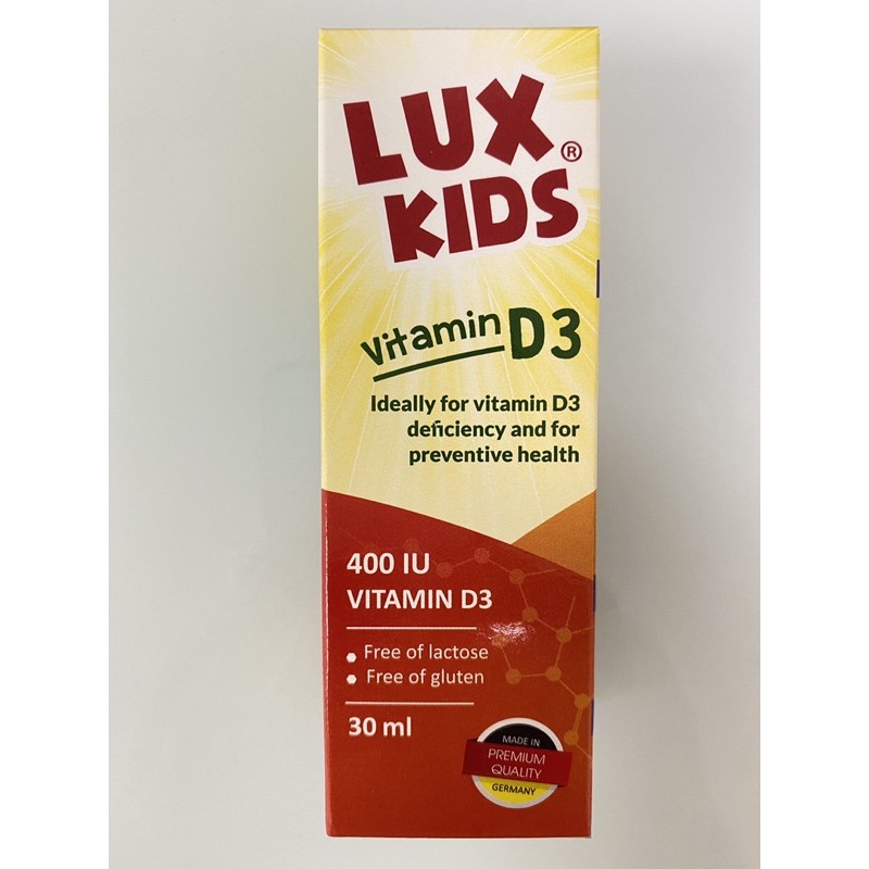 Luxkids Vitamin D3.Bổ Sung D3 Giúp Tăng Hấp Thụ Canxi,Phát Triển Toàn Diện.Xuất Xứ Đức