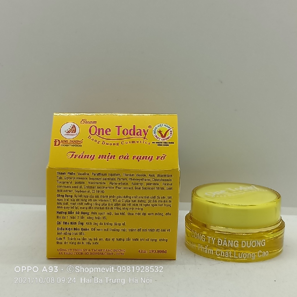 Kem ngừa nám cao cấp One today vip lọ 15g