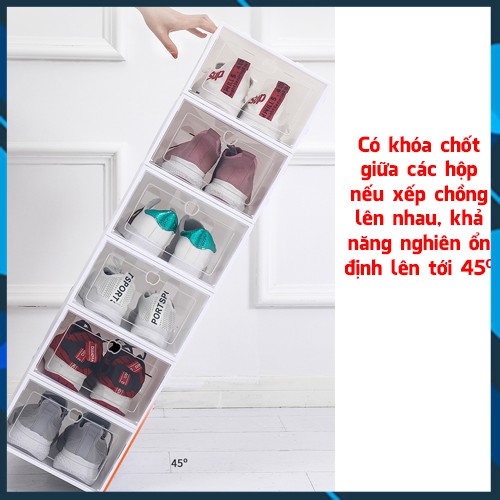 Hộp Đựng Giày, Box Để Giầy Dép Nam Nữ Bằng Nhựa Cứng Mica Trong Suốt Đồ Cao Cấp Giá Rẻ (Min Shop)