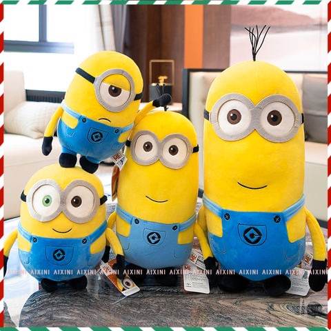 Trong Kho!Nhân vật trong phim gấu bông minions  dễ thương Đồ chơi sang trọng màu vàng Bob Stuart trong quần jean Búp bê mềm Đồ chơi Quà tặng sinh nhật