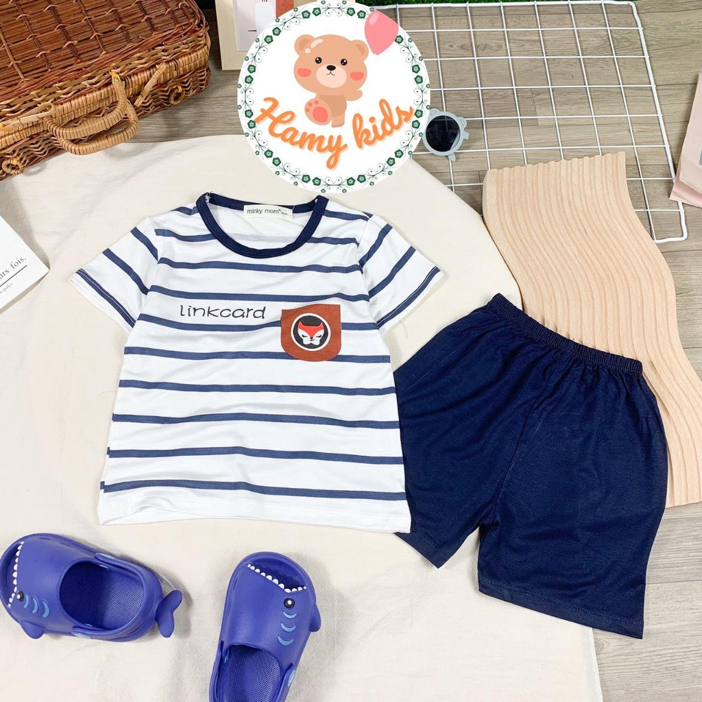 Đồ Bộ Minky Mom Chính Hãng Tay Ngắn Vải Thun Lạnh Cho Bé Trai Bé Gái Từ 0-5 Tuổi Dưới 20kg - Hamykids