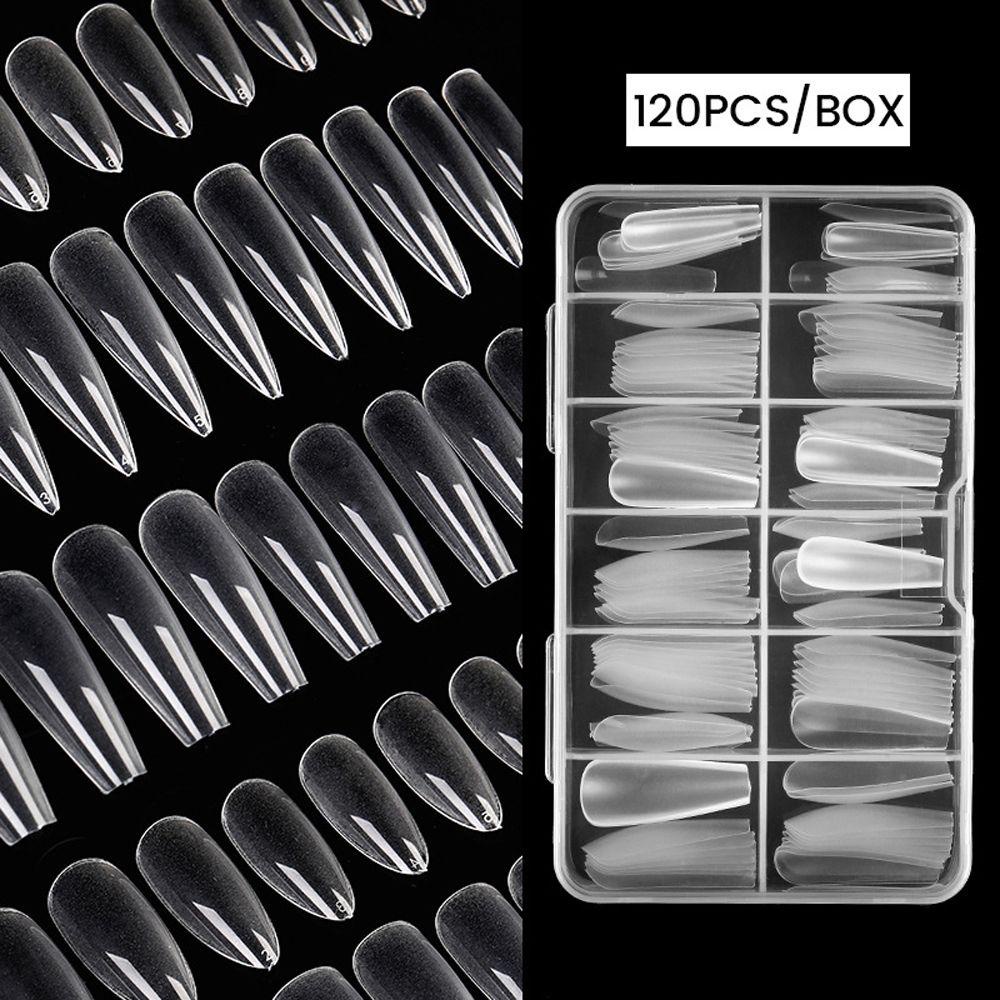 Bộ 120 Móng Tay Giả Đục Dạng Nhấn Kèm Hộp Đựng DIY