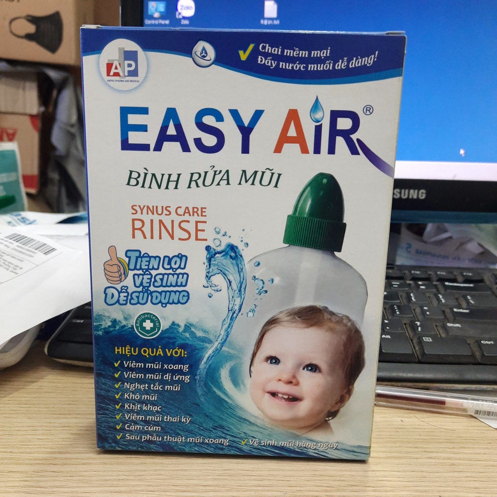 Bình Rửa Mũi Easy Air Dành Riêng Cho Trẻ Em AN PHÚ ( 1 bình rửa mũi và 1 hộp 30 viên muối )