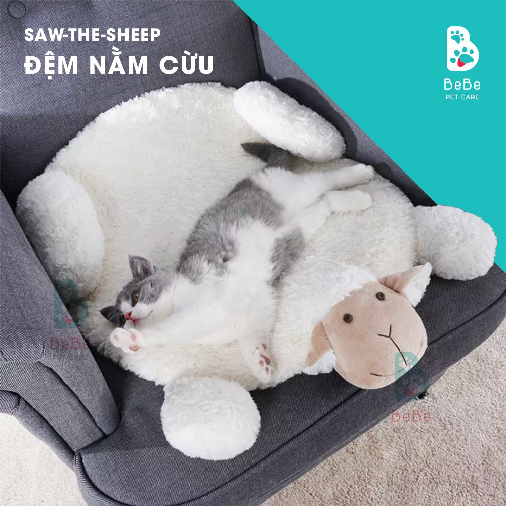 [Siêu Xinh] Đệm Nằm Hình Cừu Êm Ái Cho Thú Cưng - 4 Mùa Ấm Áp Yêu Thương