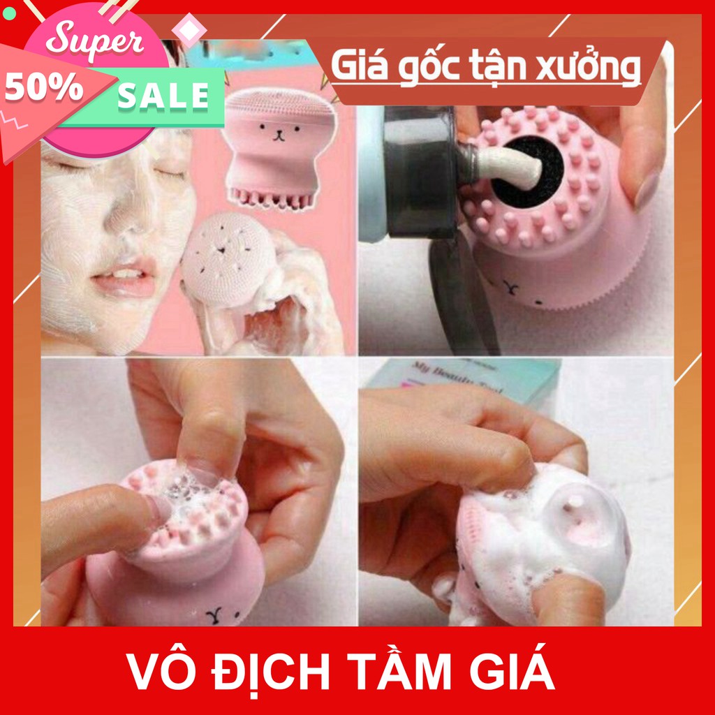 Miếng rửa mặt Bạch Tuộc đánh bay mụn và lớp nhờn trên Da