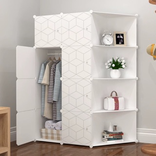 [TẶNG 1 MÓC CÀI 20K] TỦ NHỰA GHÉP- TỦ QUẦN ÁO- TỦ 12 Ô (8 Ô TÔ+ 4 kỆ GÓC) SÂU 47cm. Tặng kèm 1 thanh treo đồ