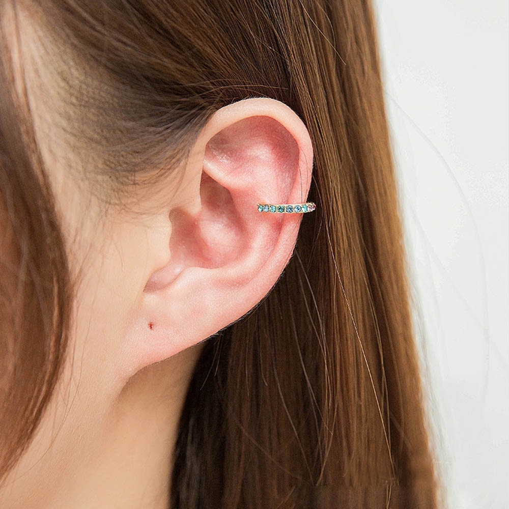 Khuyên kẹp vành tai đính đá thời trang cho nữ