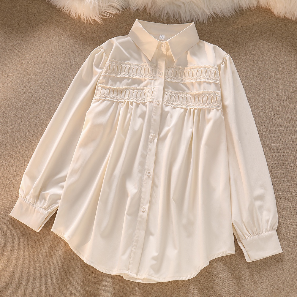 NUZIRO  Áo sơ mi  tay dài màu sắc đơn giản thanh lịch cho nữ