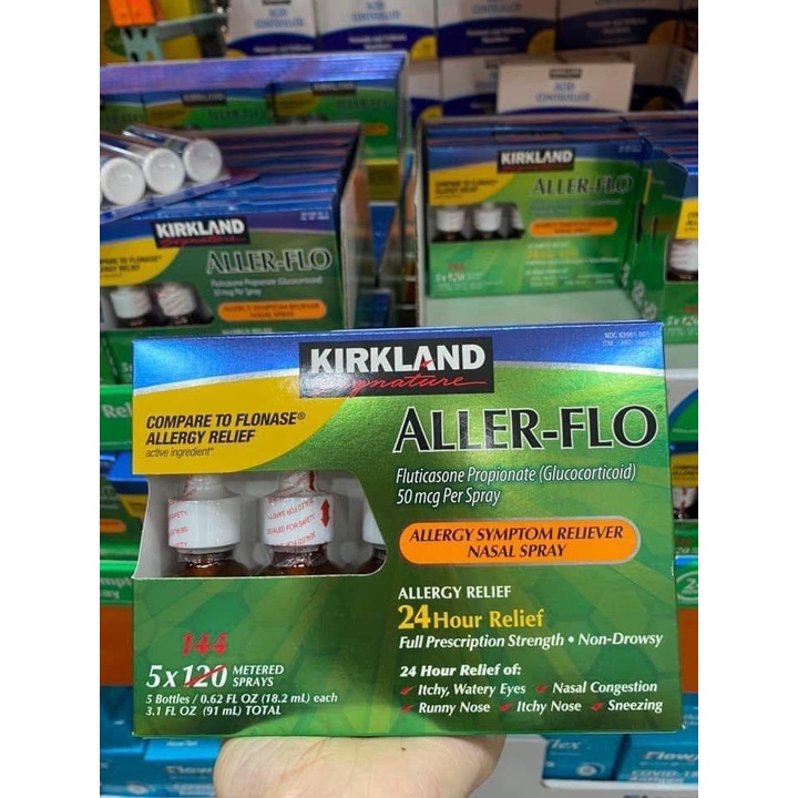 Xịt xoang- Xịt mũi chống dị ứng Kirkland Aller- Flo_ 5 lọ của Mỹ