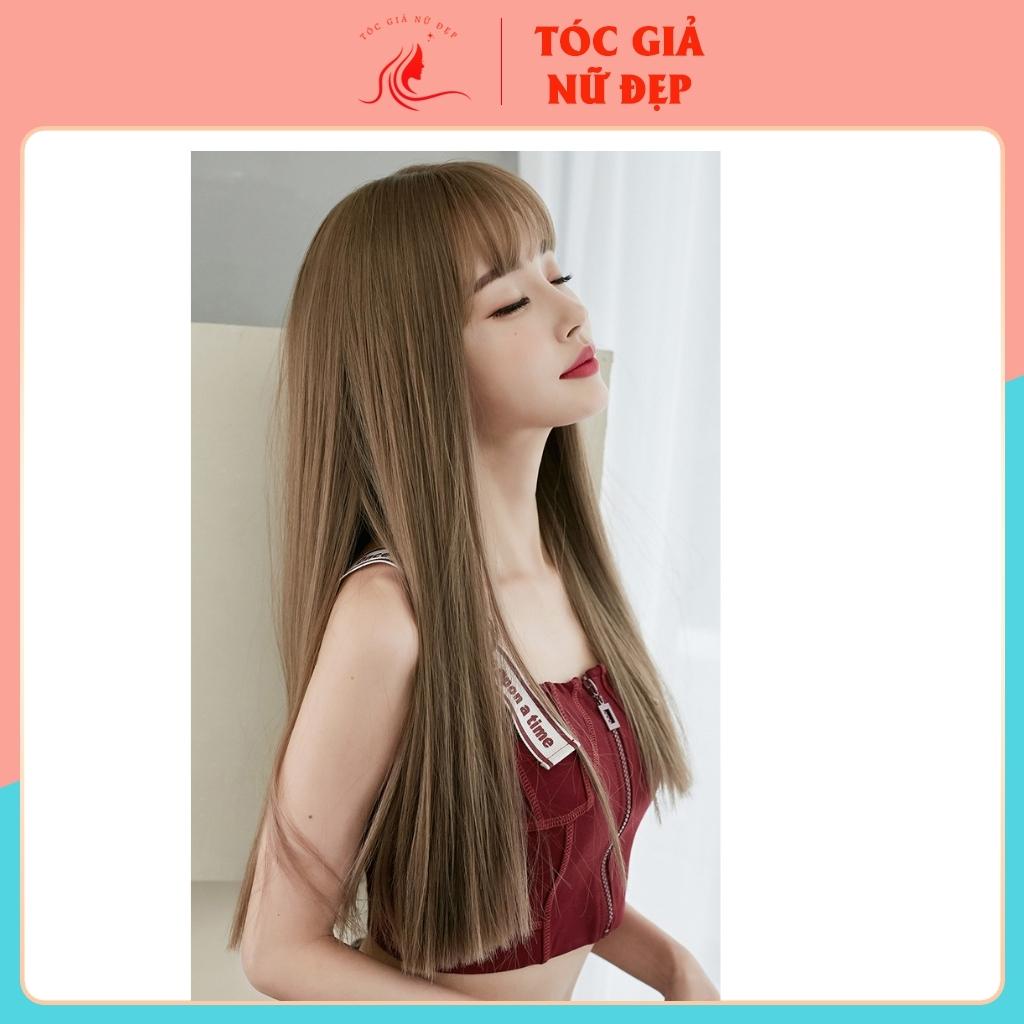 Tóc giả nữ đẹp nguyên đầu thẳng dài, tặng kèm lưới trùm tóc giả wig, z7007