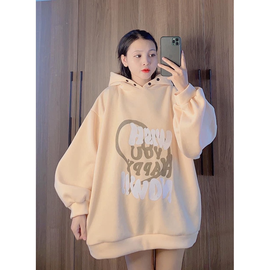 Áo hoodie nữ, Áo hôdie nữ hoodie WISH YOU form thụng nam nữ mặc đẹp