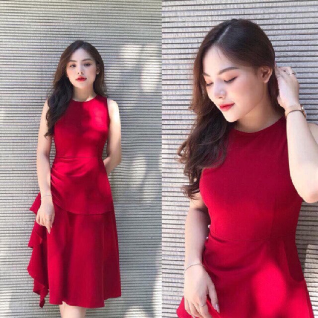 Đầm dự tiệc dáng xòe đắp tầng đính hạt sang trọng