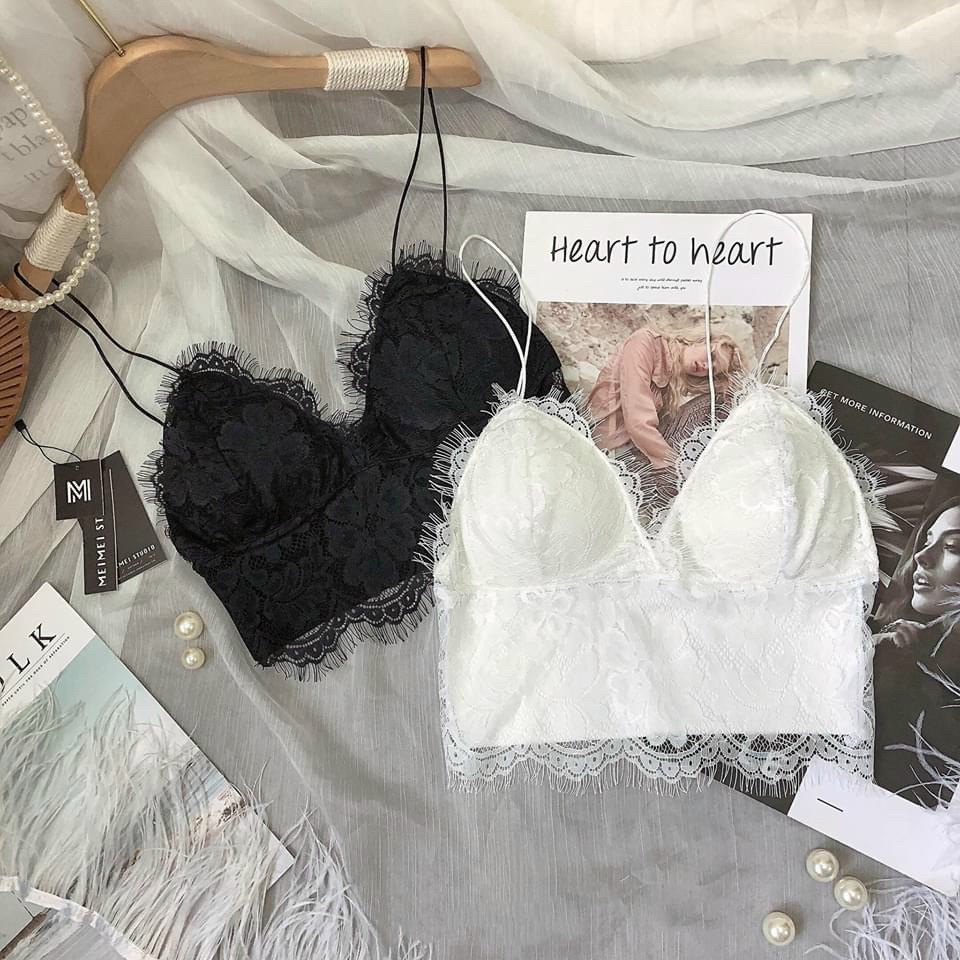 Áo 2 dây bra ren cố mút ngực mềm mịn, dày dặn đẹp | BigBuy360 - bigbuy360.vn