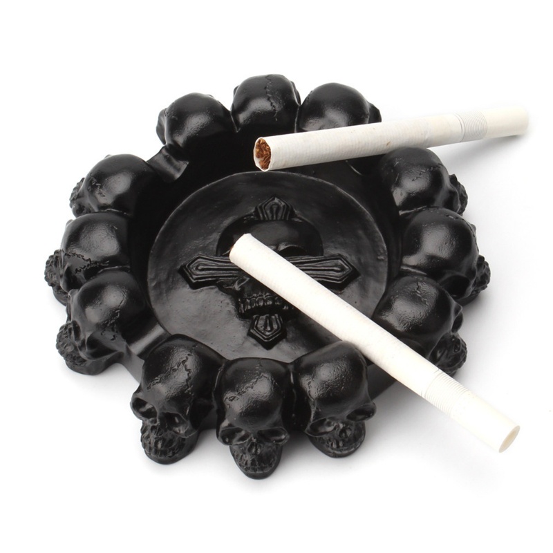 🔥 AOTO Fashion Funny Skull Ashtray Cross Ghost Head Ashtray Decor Interior Gothic Style for Restaurant Bar Coffee Shop Office