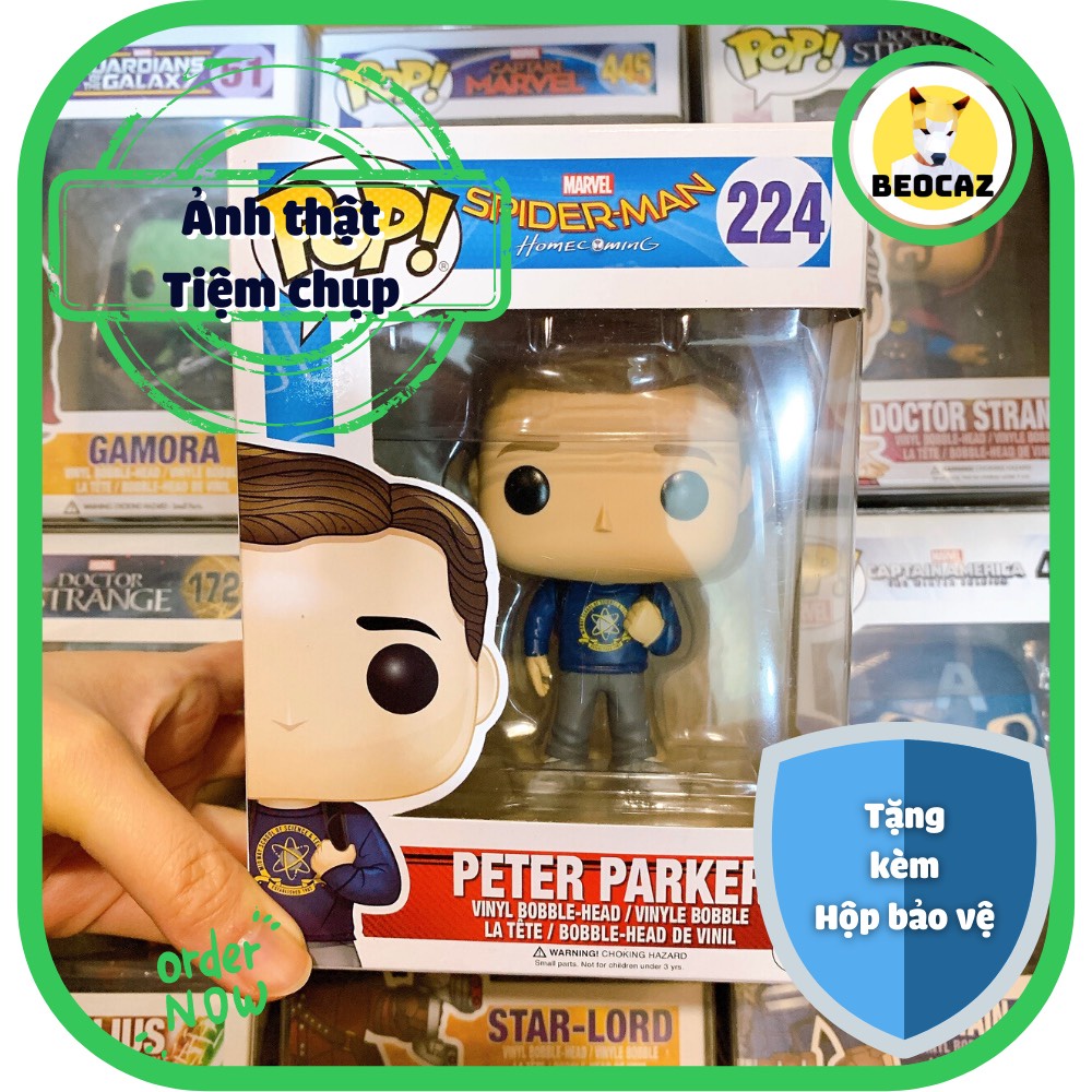 [Ship Hỏa Tốc] [Tặng Hộp Bảo Vệ] [Chính hãng] Mô hình Funko Pop Peter Parker Người Nhện xa nhà Spider Man No.224 Marvel