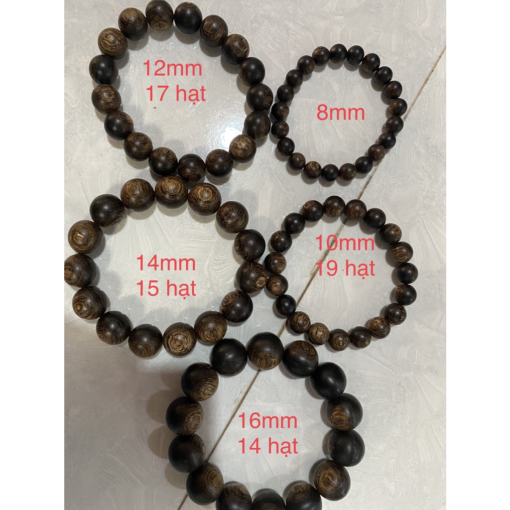 Vòng trầm hương phong thủy - Trầm hương sánh chìm 10mm - 12mm - 14mm - 16mm - 18mm - 20mm - Thơm Vĩnh viễn