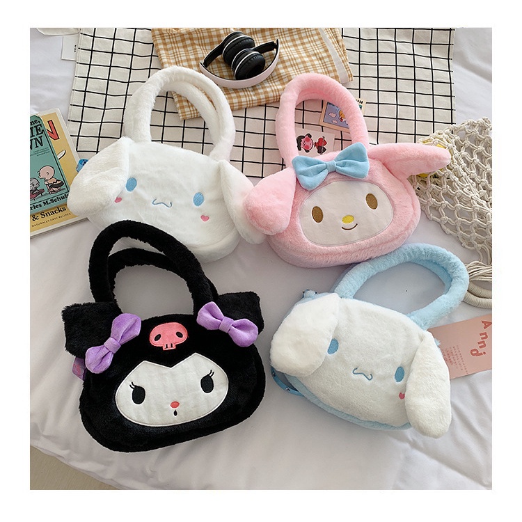 SANRIO Túi Xách Lông Thú Hoạt Hình Cho Bé
