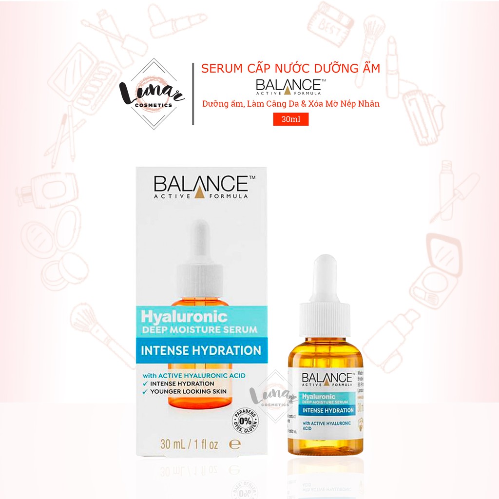 [Đại Lý Balance] Serum Cấp Nước Dưỡng Ẩm Chuyên Sâu Balance Active Formula Hyaluronic Acid Intense Hydration 30ml