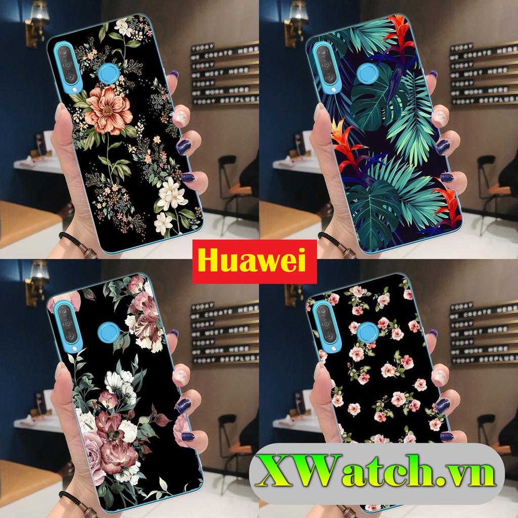 Ốp silicon in hình Huawei Nova 3i Nova 3e P30 lite P30 Y9 2019 Y9 prime Y7 pro Honor play Hoa lá