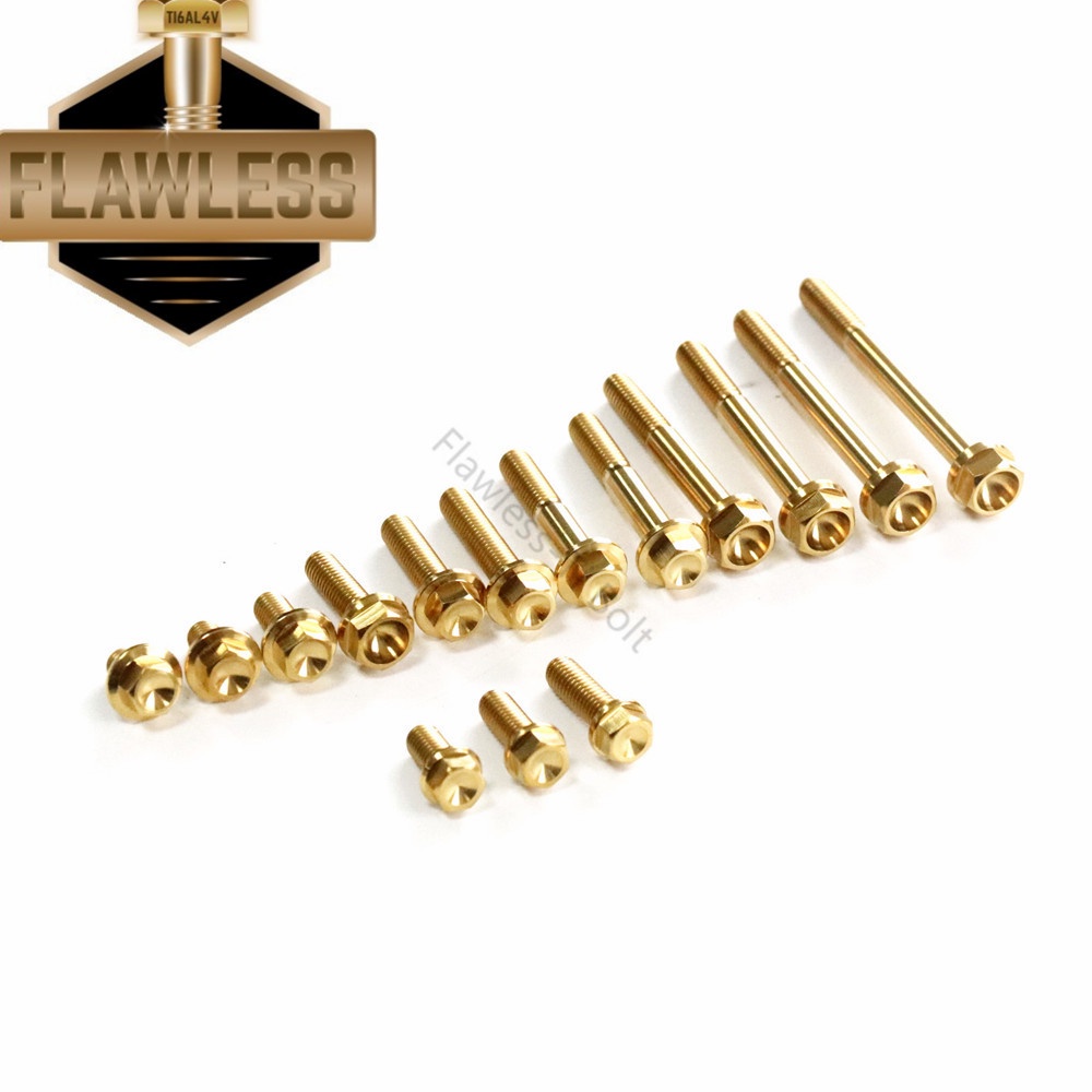 Bộ Bu Lông Gắn Động Cơ Mặt Bích Bằng Titan Gr5 M6×10/12/15/20/22/25/28/30/32/35/40/45/50/55/60 Hàng Có Sẵn