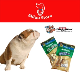 Xương nơ da bò, da heo tự nhiên loại 2 cây, 5 cây cho chó mài răng, gặm cắn sạch răng Doggy Man [THỨC ĂN CHO CHÓ]