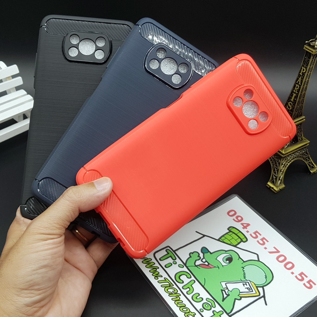 [Ảnh Thật] Ốp Lưng Xiaomi Poco X3/ X3 NFC/ X3 PRO Dẻo Carbon Phay Xước Chống Sốc