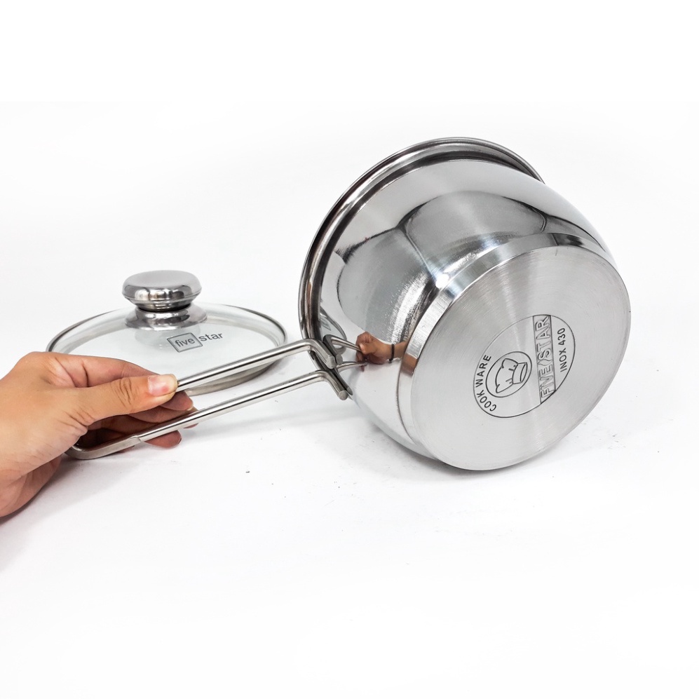 Quánh Nấu Bột Inox Fivestar 3 Đáy 12-14cm -Đun Bếp Từ -Nồi Nấu Cháo Ăn Dặm Cho Bé-Nồi an toàn,bền,đẹp,rẻ