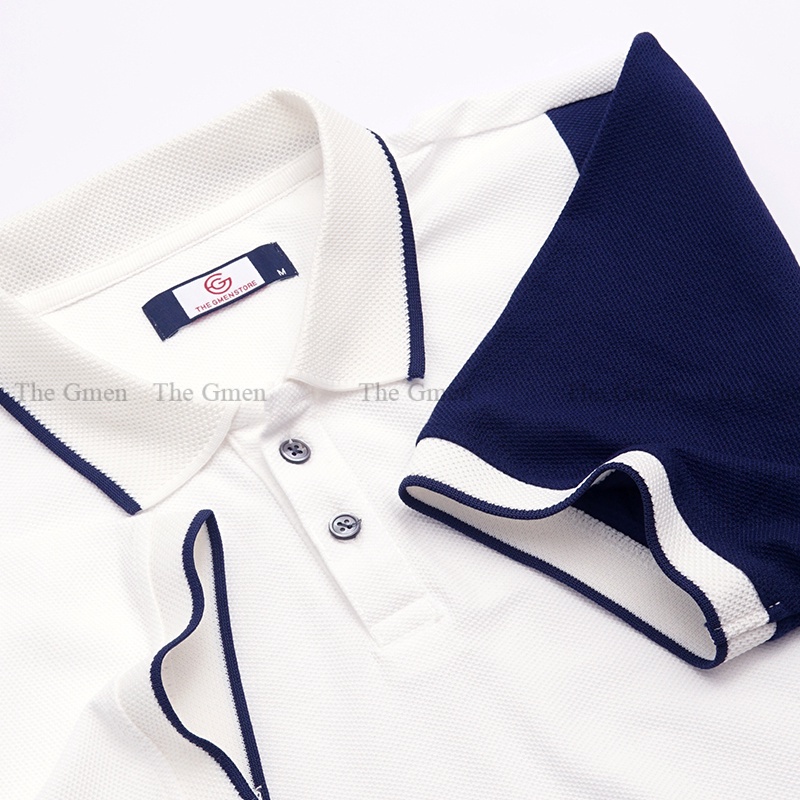 Áo Polo nam The GMEN Piping Polo Shirt xen kẻ hai màu ấn tượng, 100% cotton, chuẩn form