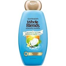 Dầu gội cho tóc khô Garnier Whole Blends Hydrating Shampoo Coconut Water &amp; Vanilla Milk extracts 650ml (Mỹ)