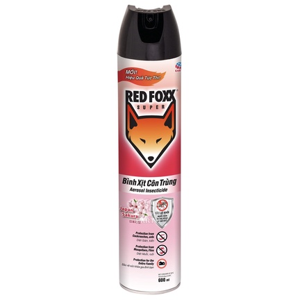 Bình xịt diệt côn trùng Redfoxx 600ml - Hương Sakura Hoa Anh Đào mùi hương dịu nhẹ bình xịt muỗi/kiến/gián