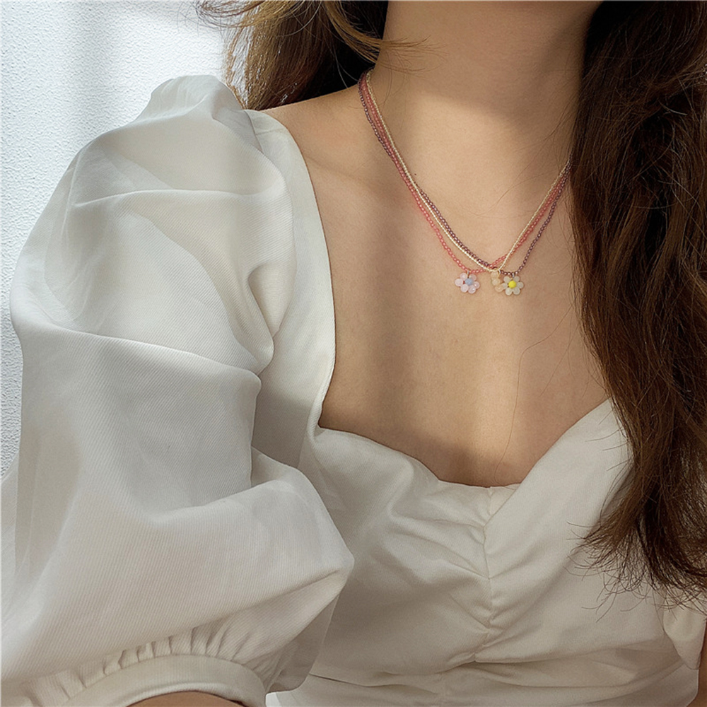 vòng cổ Mặt Hình Hoa Chất Liệu Acrylic Cho Nữ