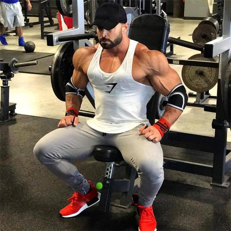 Áo Sát Nách Thể Thao Vải Cotton Thoáng Khí In Hình Cá Mập Thời Trang Cho Nam