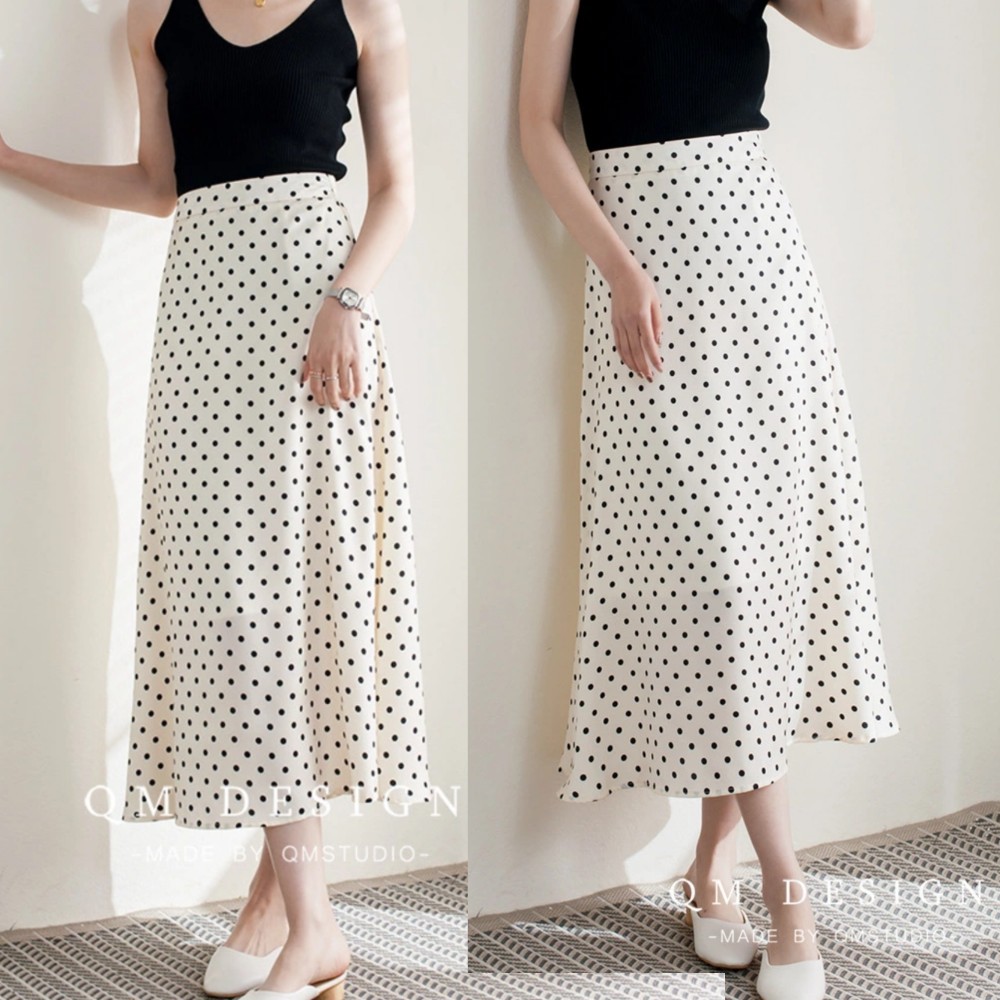 [2 lớp] CHÂN VÁY DÀI QUA GỐI CHẤT VOAN NHẬT – CHÂN VÁY HOA NHÍ HỌA TIẾT CHẤM BI | BigBuy360 - bigbuy360.vn